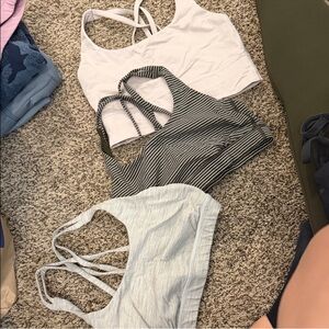 Set of Three Strappy Sports Bras